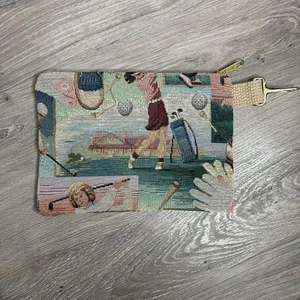 Vintage Woven Knitted Golf Golfer Carry All Change Purse Wallet Clutch One Size thumbnail 2