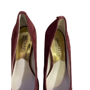 Michael Kors Platform Heals Womens 6M Used Burgundy Suede Heels thumbnail 7