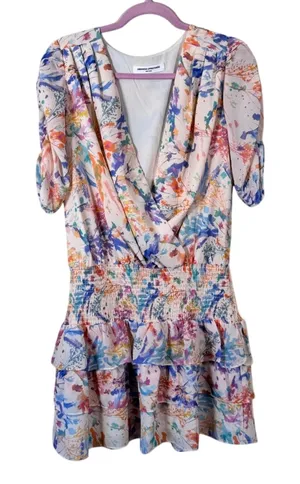Amanda Uprichard Nala Tiered Mini Dress Womens L Florence Floral Print Coquette thumbnail 1