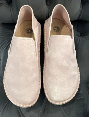 Birkenstock Callan Womens Slip On Shoes Pink Suede leather Size 38/7 thumbnail 1