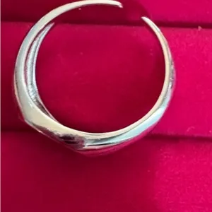Boutique Unisex White Gold Plated S925 Diamond‎ Signet Sun Ring, Adjustable thumbnail 7