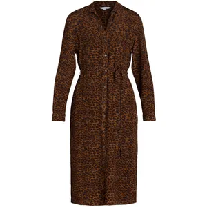 Time and Tru Womens Shirt Dress Size XL Brown Leopard Button-Front Long Sleeve thumbnail 3