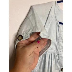 Isabel Marani Midi Dress Womens S Blue Excellent Cotton Button Front Pockets thumbnail 3
