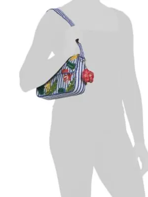 Handcrafted MADE IN INDIA Beaded hibiscus day print shoulder bag thumbnail 2