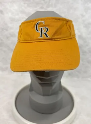 Twins Enterprise MLB Colorado Rockies Visor Hat Yellow Cotton Adjustable CR Logo thumbnail 1