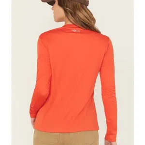 NEW Carhartt Force Sun Defender Women’s Orange Red Long Sleeve Shirt NWT Medium thumbnail 5