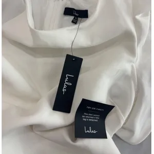 Lulus White Asymmetrical Ruffle Sleeve Shift Mini Dress XL Bridal Graduation thumbnail 7