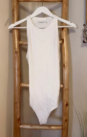 Abercrombie And Fitch Sleeveless Bodysuit White thumbnail 1