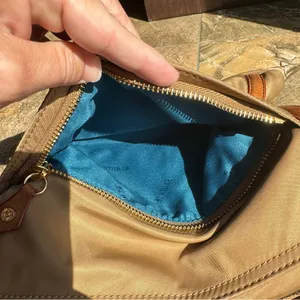 MZ Wallace Nylon Top Handle‎ Bag some pen marks tan beige brown thumbnail 7