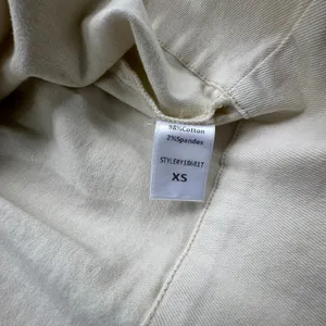 DO+BE Cream Heyward Denim Peplum Top Womens XS Ivory Square‎ Neck Puff Sleeve thumbnail 9