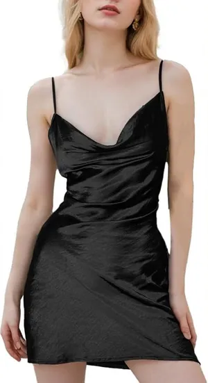 Wild Fable Black Satin Slip Dress Size XXL thumbnail 1