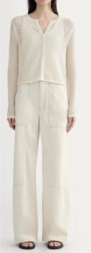 Everlane The Carpenter Jean Bone White Wide Leg Organic Cotton Pants Womens 33 thumbnail 1