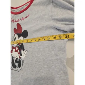 Disney Minnie Mouse Long Sleeve Ringer Shirt Womens M Grey Red Sparkle Graphic thumbnail 8