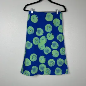 Apple‎ Print Women's Skirt Blue Green Sz XS thumbnail 4