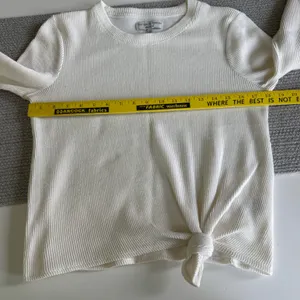 Madewell Texture & Thread Jacquard Ivory Ribbed Tie Front Long Sleeve Top Small thumbnail 8