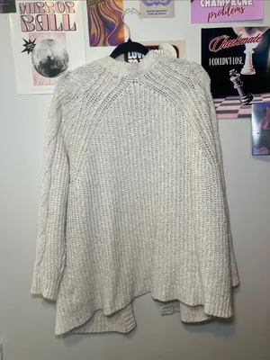 American Eagle Cream Knit Cardigan thumbnail 4