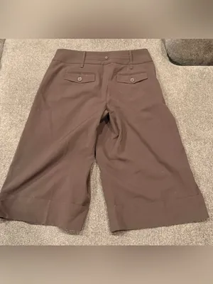 Ann Taylor LOFT Brown wide leg crop Capris thumbnail 2