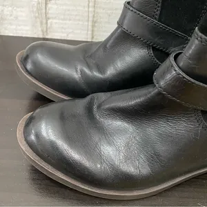 LUCKY BRAND Black Leather Double Buckle Moto Ankle Boots Size 7.5 thumbnail 5