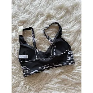 Aerie Goals Plunge Sports Bra Gray Size Small thumbnail 6