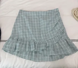 Gingham Ruffle Skirt Green thumbnail 1