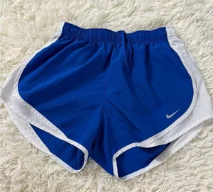 Nike Blue and White Athletic Shorts with Elastic Waistband thumbnail 1