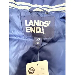Lands End Women Sz M Blue Striped 600 Goose Down Puffer Vest Sailor Nautical New thumbnail 10