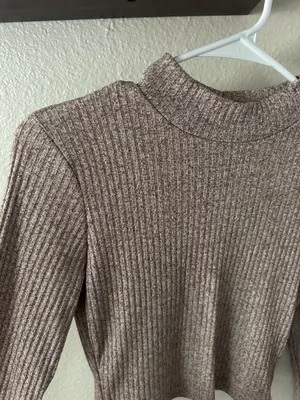 Brown Ribbed Mock Longsleeve thumbnail 2