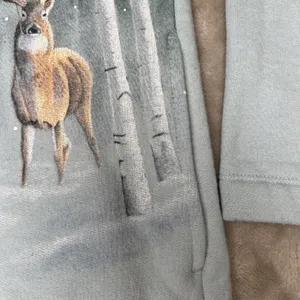 Vintage Artisans Deer Winter Scenic Cardigan Small Woodland Cabincore Pockets thumbnail 10