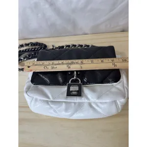 Steve Madden Women’s Shoulder Bag Old Money Preppy Crossbody Black White thumbnail 12