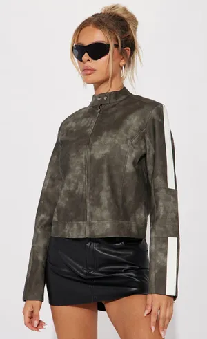 Nasty Gal Washed Leather Jacket thumbnail 2