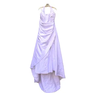 Aurora D’Paradiso Halter Wedding Gown White Bridal Dress Cathedral Train Size 16 thumbnail 5