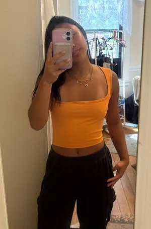 Orange Sleeveless Crop Top thumbnail 1