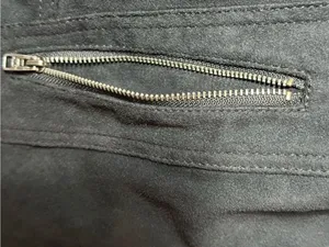 Hollister Black Faux Suede Fringe Moto Biker Jacket Size M thumbnail 4