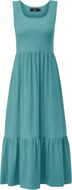 Zesica maxi dress blue sage sleeveless size M sundress with pockets thumbnail 13