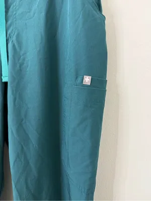 Figs Women’s Medium Tall Teal Drawstring Cargo Tapered Straight Leg thumbnail 3