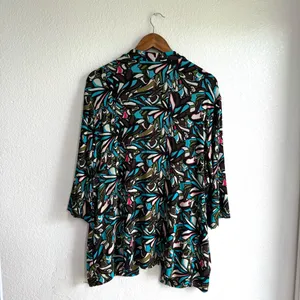 Chico’s Travelers Womens Cardigan Multicolor Floral Half Sleeve Size 3 XL 16 thumbnail 2