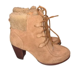 Ugg Analise Suede Lace Up Booties Boots Shoes 6.5 thumbnail 5