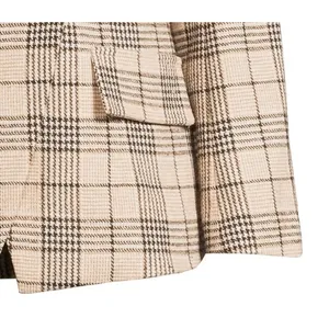 Attitude Unknown Womens Blazer Size L Rust Plaid Ponte Knit Stretch Lined Office thumbnail 8
