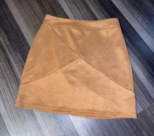 Mango camel faux-suede mini skirt thumbnail 1
