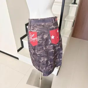 Camouflage Midi Pencil Skirt Graffiti Heart Star Print thumbnail 4