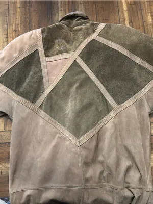 Vintage ADA 100% Leather Suede Patchwork Maxi Coat Avant Garde Brown Size S thumbnail 9
