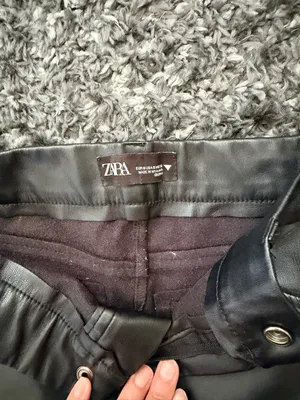 Zara Black Faux Leather Skinny Jeans thumbnail 3