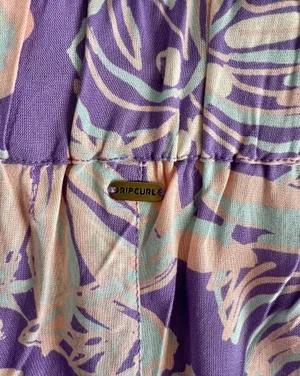 Rip Curl NWT Palm Party Shorts Sz S Purple Tropical Print EcoVero Boho Summer thumbnail 4