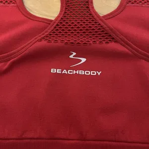 Beach Body Women's Red Racerback Sports Bra‎ With Cut Out Details Size Medium thumbnail 5