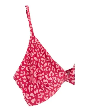 Fabletics Naked Feel Triangle Bralette Size XL Haute Red Leopard Kiss NWT thumbnail 4