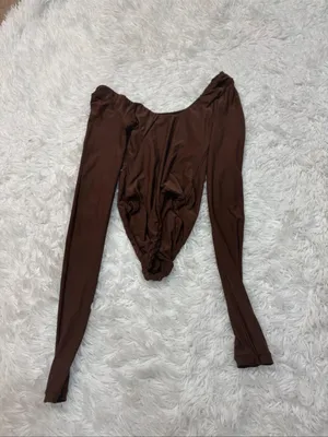 Aerie smootheez Women's Long-Sleeve Scoop Neck Bodysuit - Brown thumbnail 2