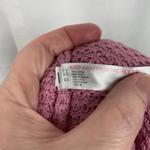 Free People Rose Pink Hailee Sweater Waffle Knit Wide Leg Cropped Pants Sz.L thumbnail 11