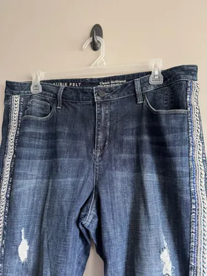 Laurie Felt Straight-Leg Jeans with Embroidered Side Stripes Size 18W thumbnail 6