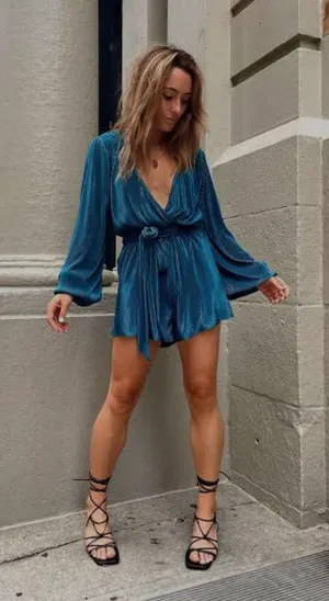 12th Tribe Teal Romper thumbnail 1