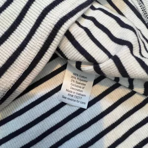 Croft & Barrow Women Plus 4X Striped Ruffle Neck Ribbed Long Sleeve Black White‎ thumbnail 4